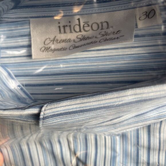 Irideon Striped Arena Show Shirt Long Sleeve Button Up Shirt Equestrian Size 30 - Picture 4 of 4
